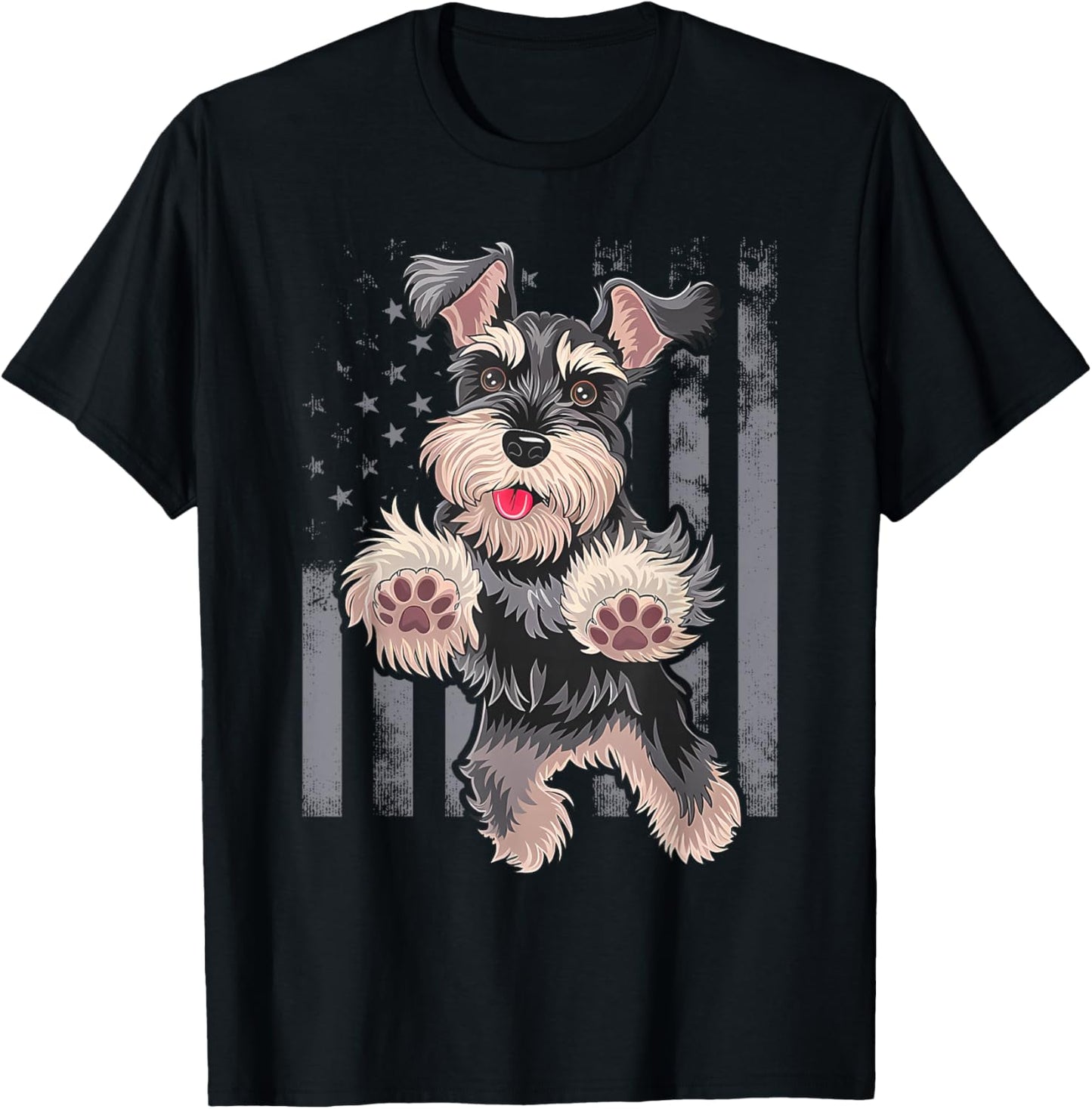 Miniature Schnauzer Dog Art Miniature Schnauzer T-Shirt - T-Shirt | Black