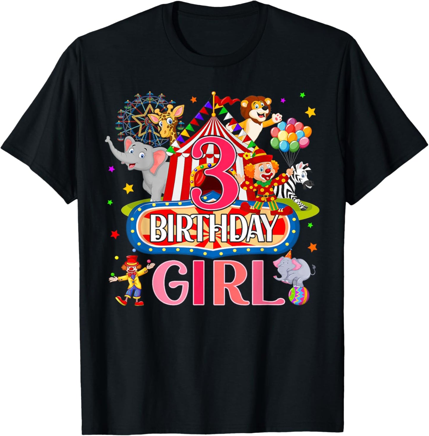 3rd Birthday For Girl Ringmaster Circus Carnival Family Bday T-Shirt - T-Shirt | Black