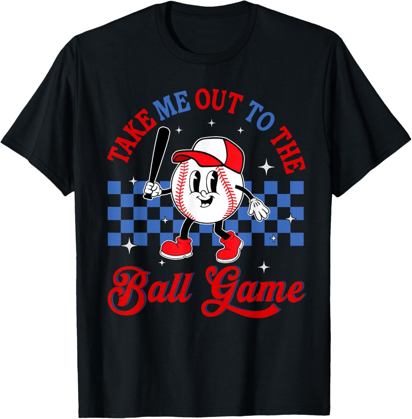 Vintage Take Me Out to The Baseball Ball Game Softball T-Shirt - T-Shirt | Black