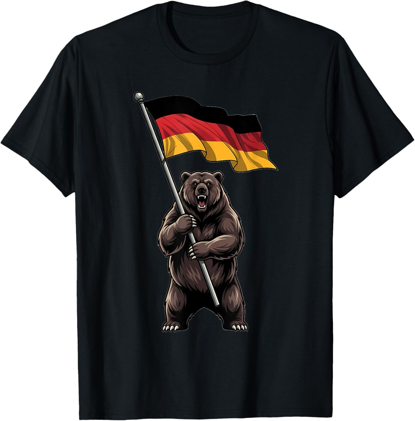 Deutschland Bear German Pride Germany Flag T-Shirt - T-Shirt | Black