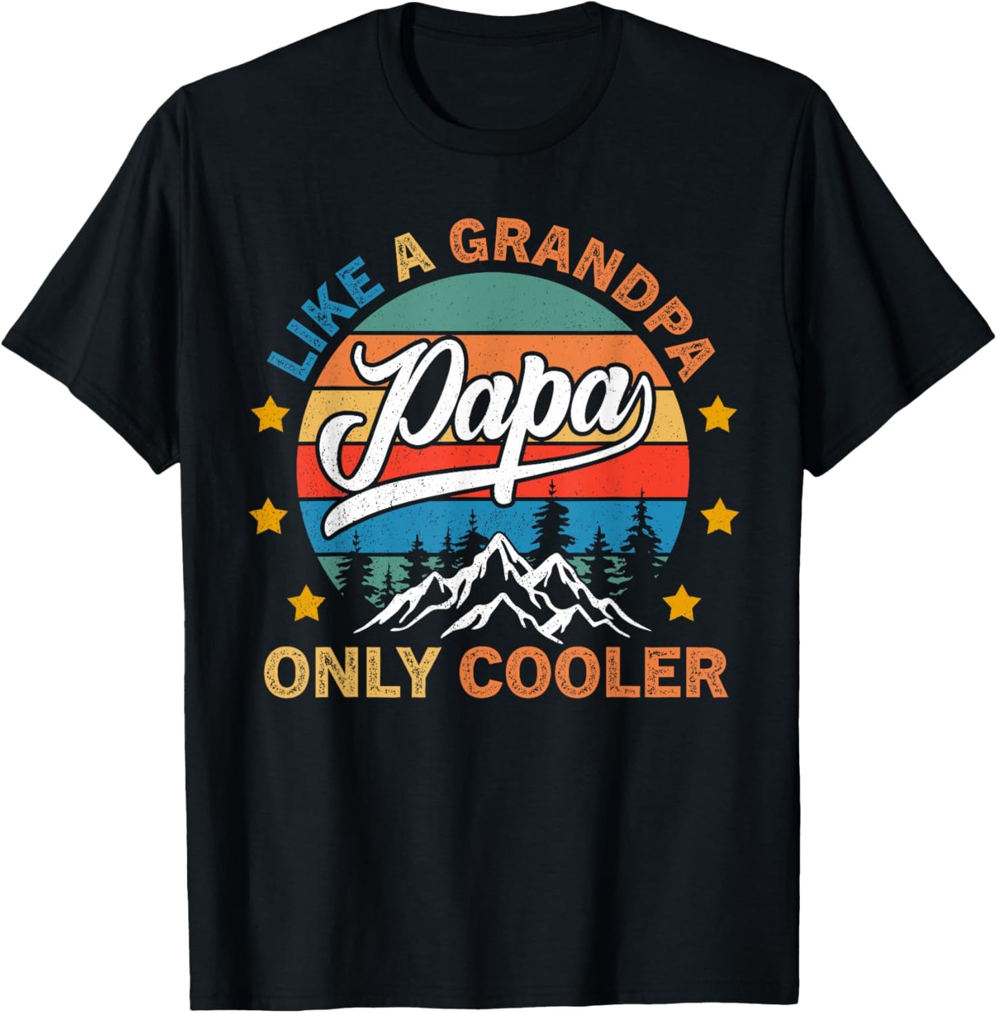 PAPA like a Grandpa ONLY COOLER Funny Dad Papa Definition T-Shirt - T-Shirt | Black