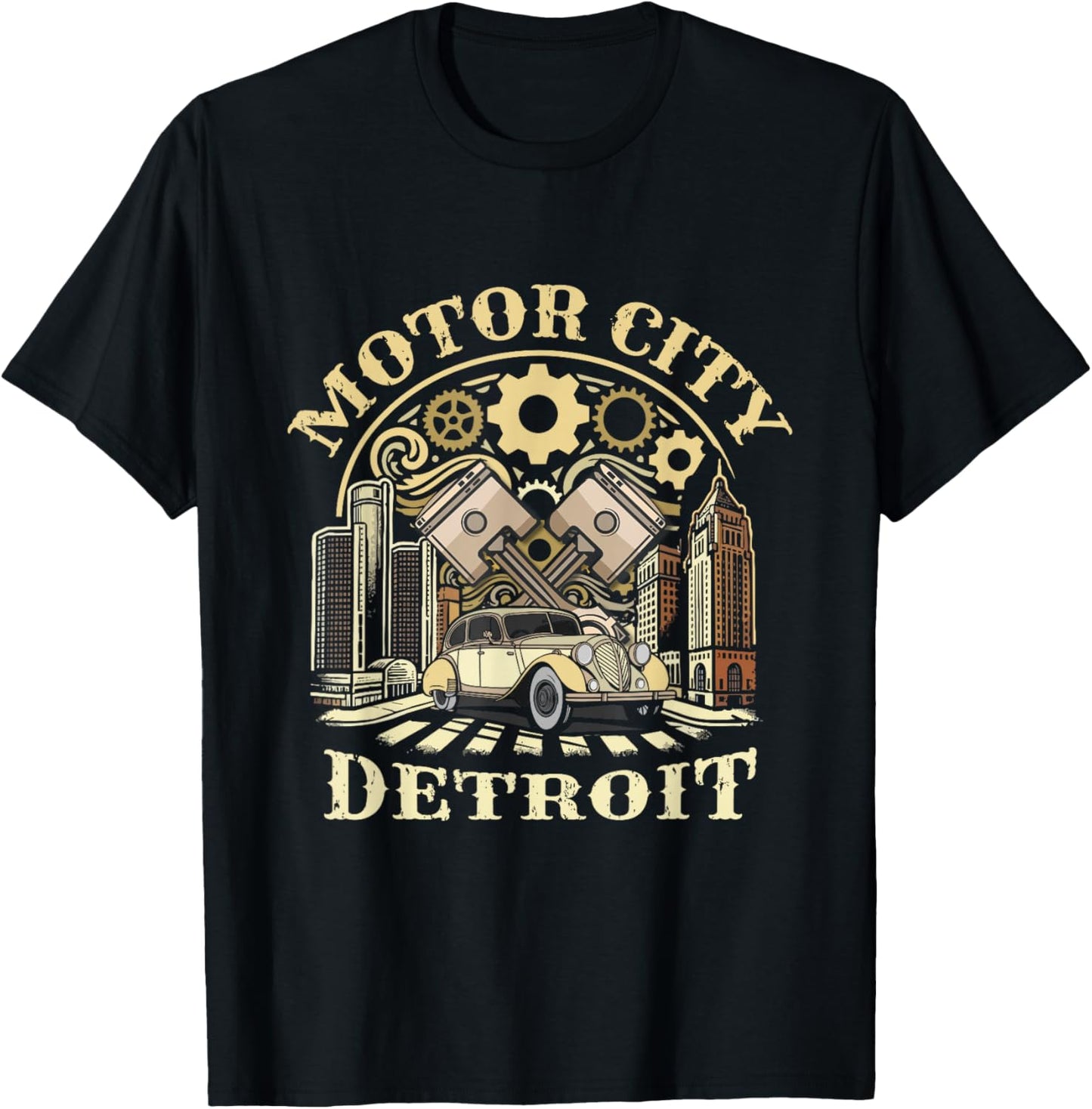Voitures Souvenirs Motor City Detroit Michigan Detroit T-Shirt - T-Shirt | Black