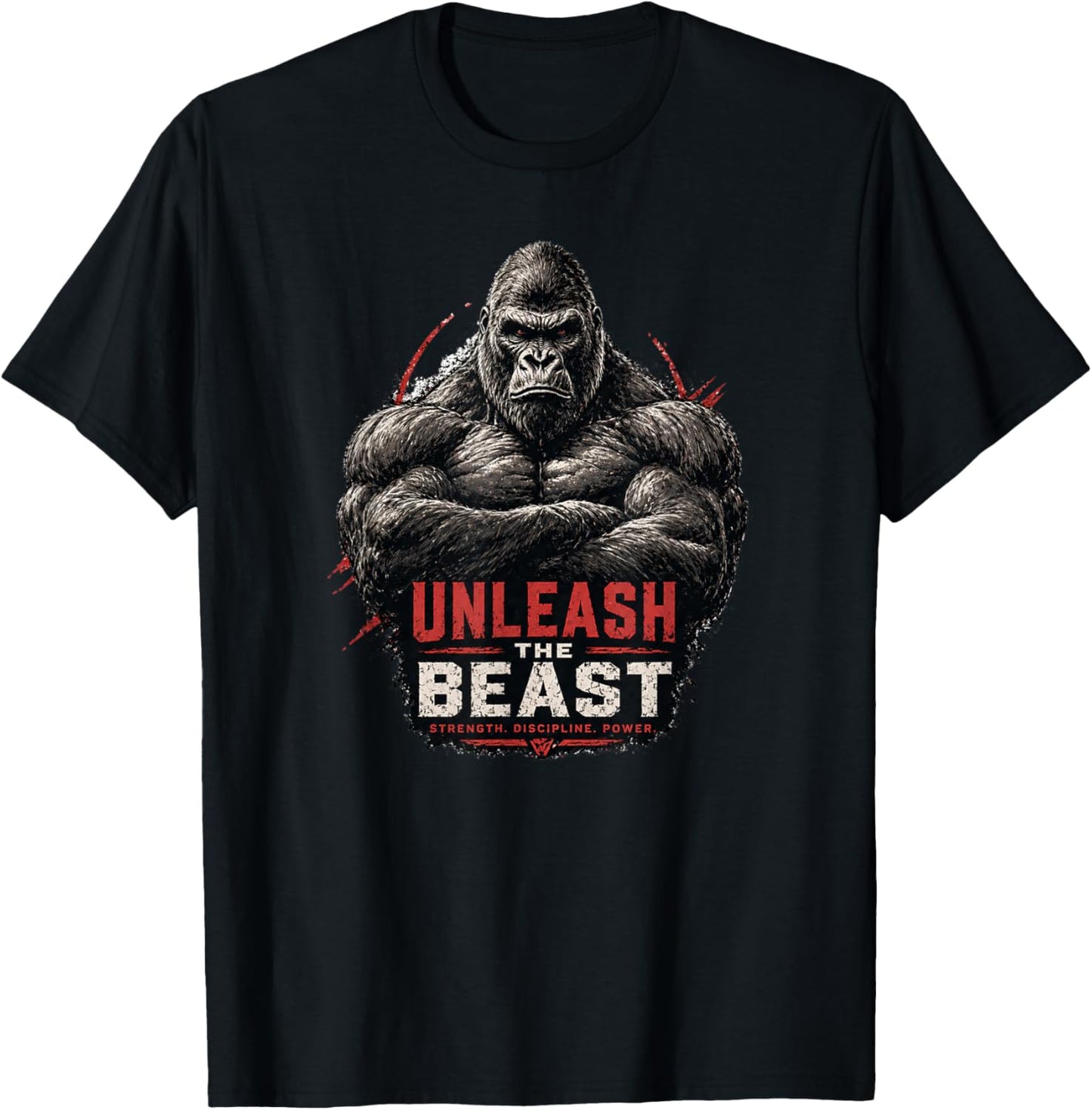 Bodybuilding and Weightlifting Gorilla Fitness Muscle Design T-Shirt - T-Shirt | Black