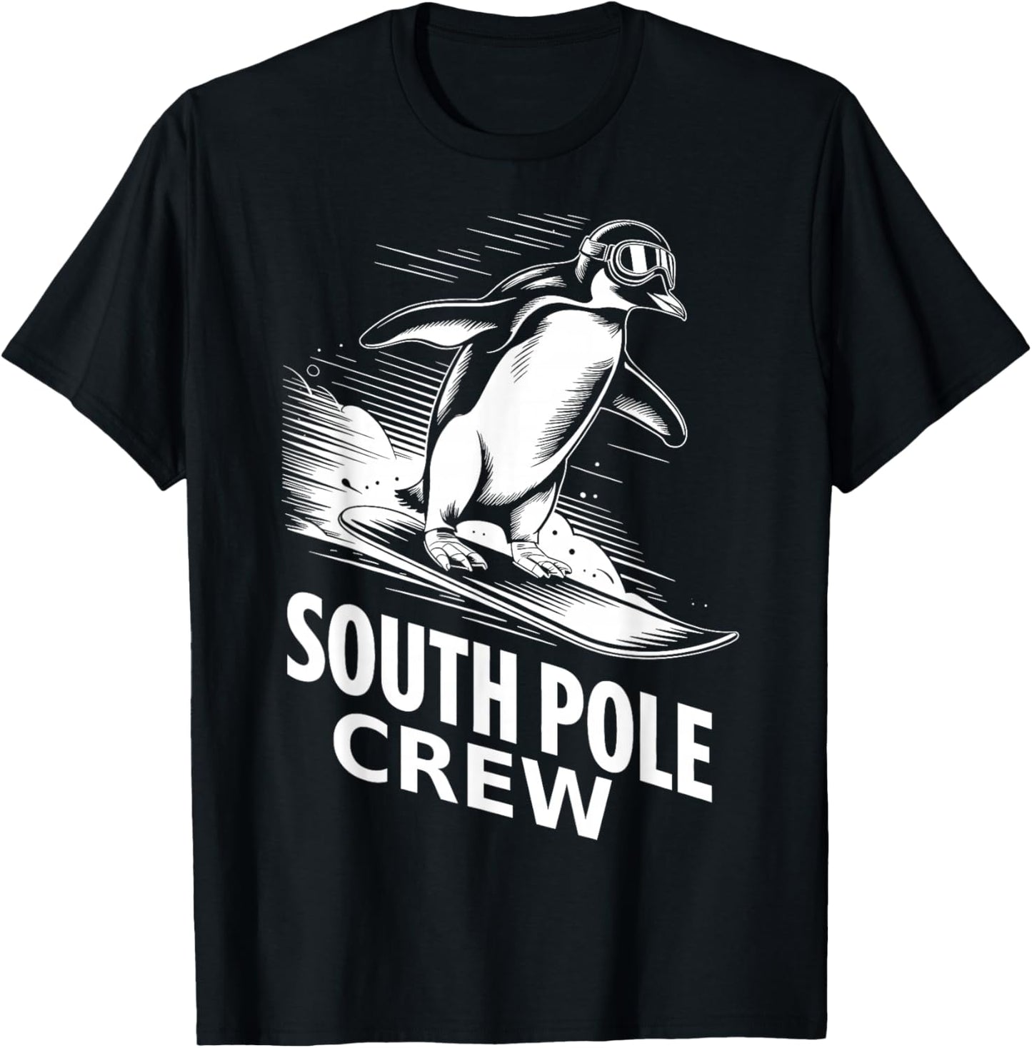 Funny Snowboarding Penguin Southpole Crew Winter Sports T-Shirt - T-Shirt | Black