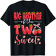 Big Brother Of The Two Sweet 2Nd Birthday Girl Strawberry T-Shirt - T-Shirt | Black