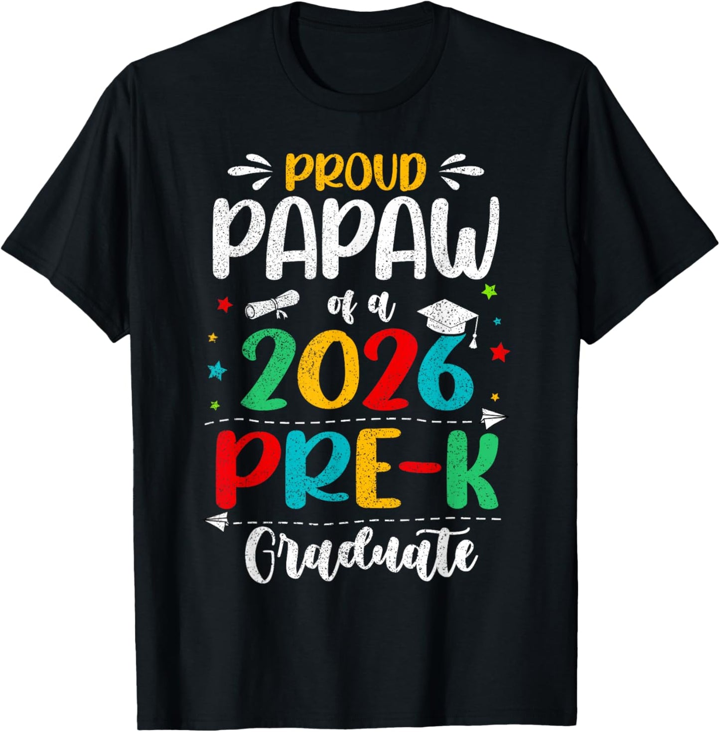 Proud Papaw of A 2026 Pre K Graduate Boy Girl Kids T-Shirt - T-Shirt | Black