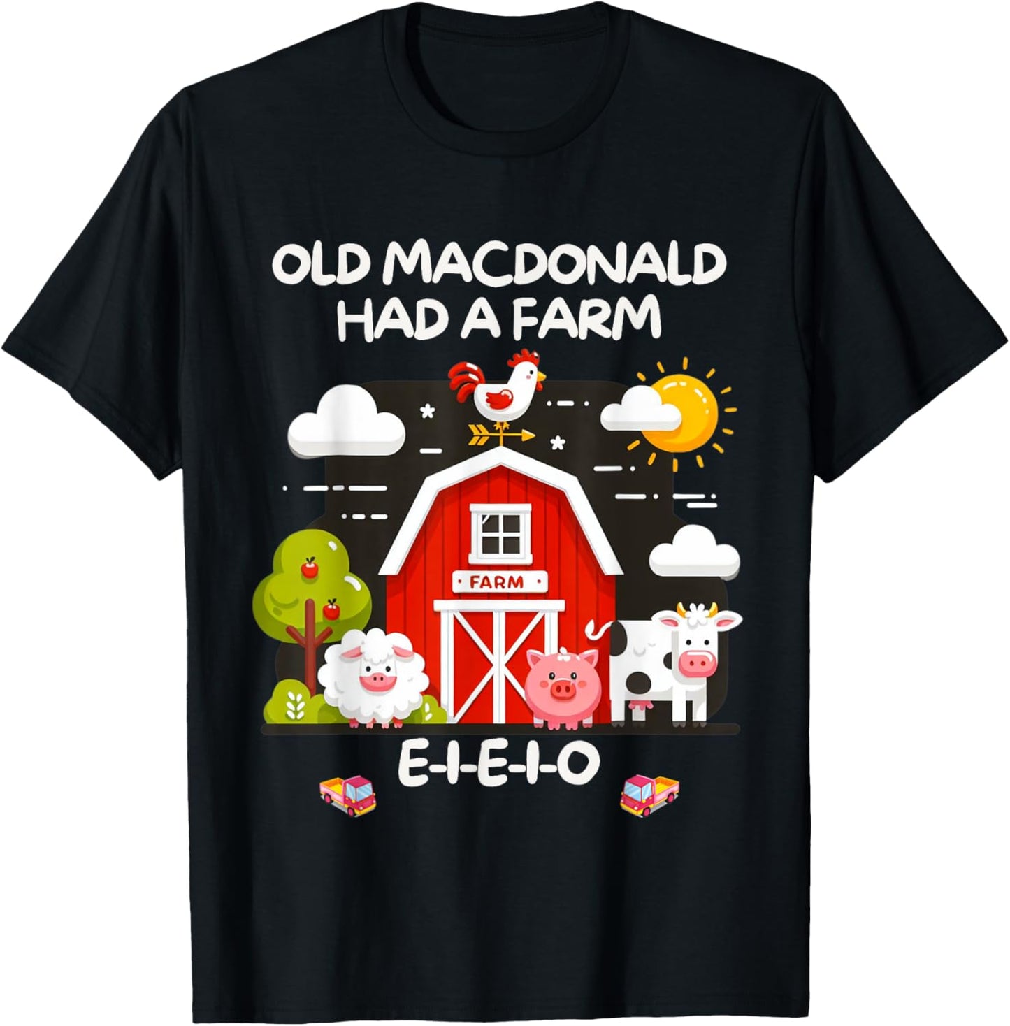 Old MacDonald Had a Farm E-I-E-I-O Boy Toddler Kids Birthday T-Shirt - T-Shirt | Black