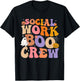 Retro Social Worker Boo Crew Halloween Spooky Psychologist T-Shirt - T-Shirt | Black