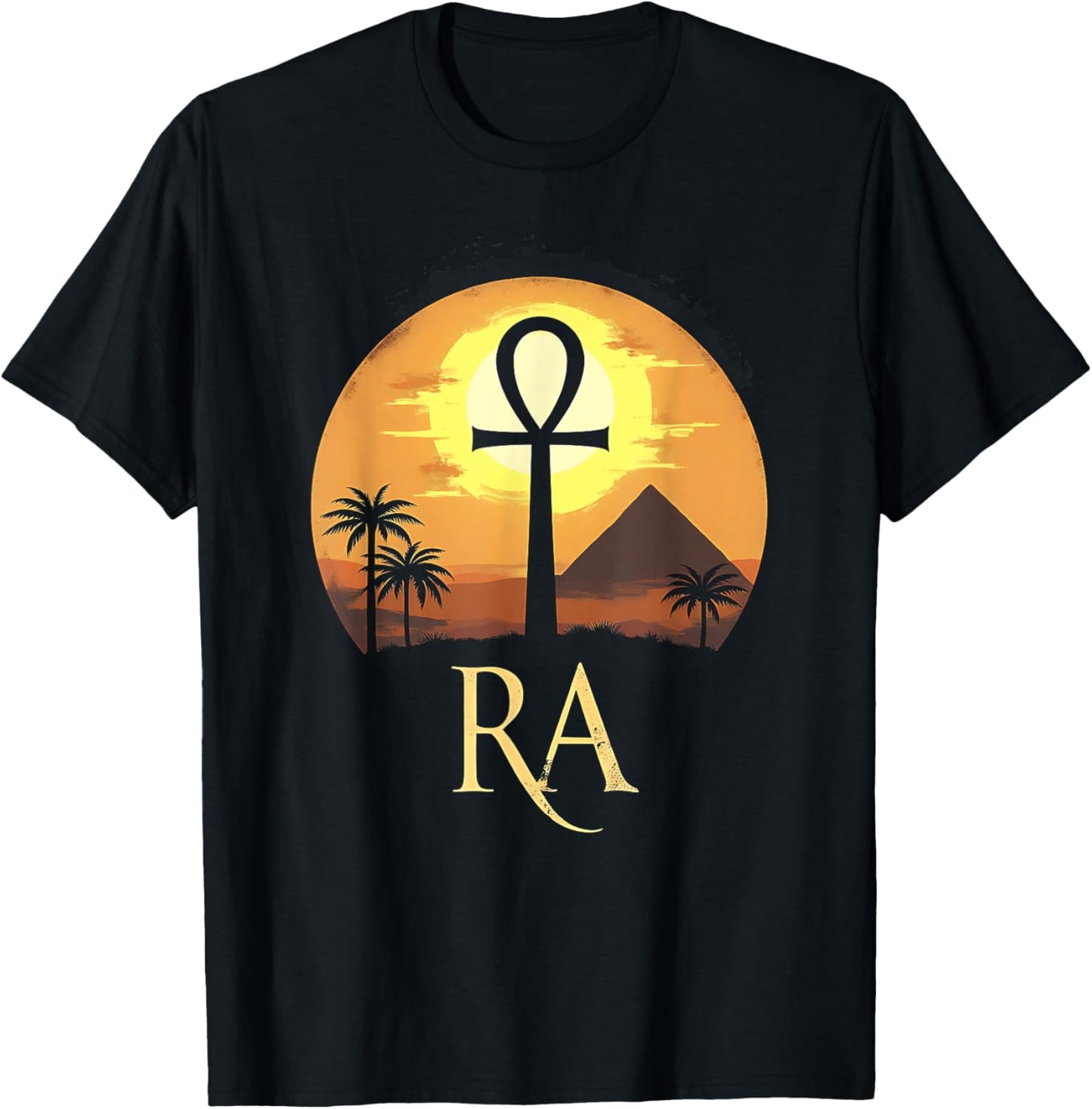 Ra Egyptian Sun God Ankh of Ra T-Shirt - T-Shirt | Black