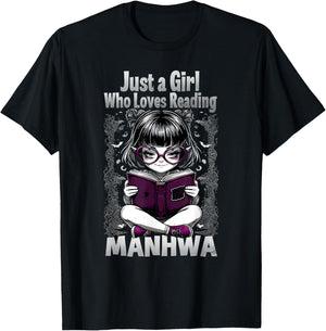 Just a Girl Who Loves Reading Manhwa T-Shirt - T-Shirt | Black