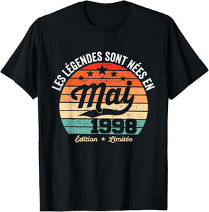 Les Légendes sont Neés en Mai 1998 28e Anniversaire T-Shirt - T-Shirt | Black