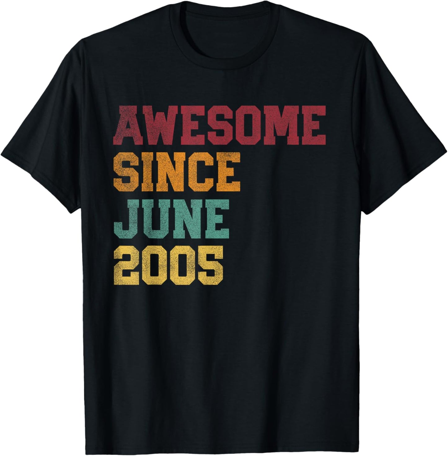 Awesome Since June 2005 21st Birthday 21 Years Old - Retro T-Shirt - T-Shirt | Black