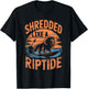 Retro Gym Bro SHREDDED LIKE A RIPTIDE Beach Sea Surfer Lion T-Shirt - T-Shirt | Black