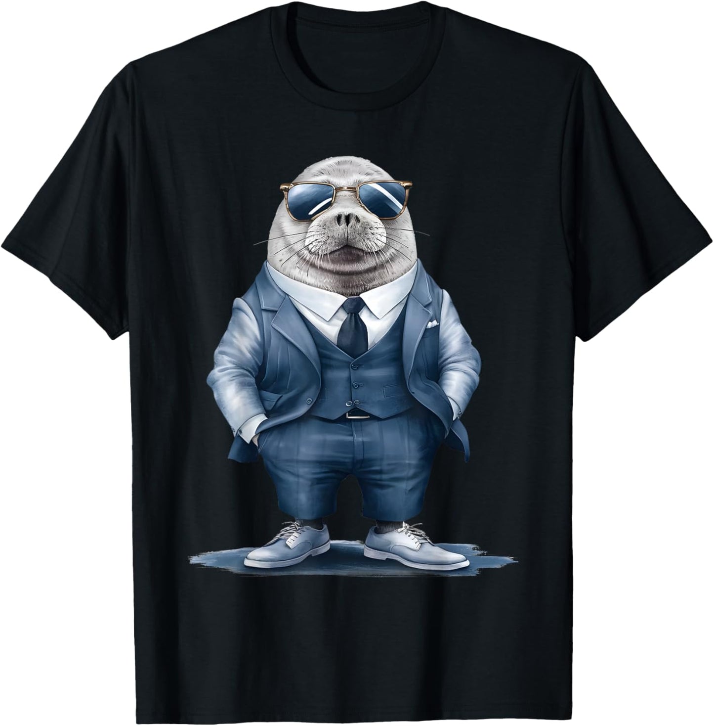 Seal Men Woman Seal In Suit Seal T-Shirt - T-Shirt | Black