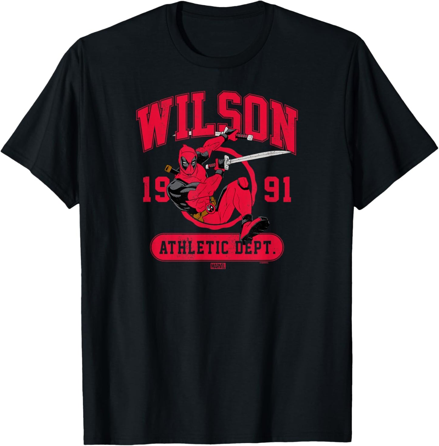 Deadpool - Wade Wilson Collegiate T-Shirt - T-Shirt | Black