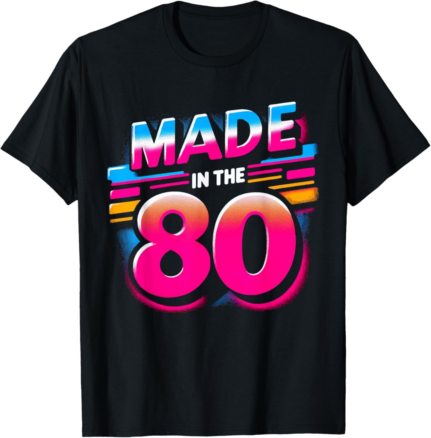 Made In The 80 1980s Retro Nineteen Eighties Vintage Music T-Shirt - T-Shirt | Black