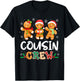 Cousin Crew Christmas Pajama Shirt Gingerbread Man T-Shirt - T-Shirt | Black