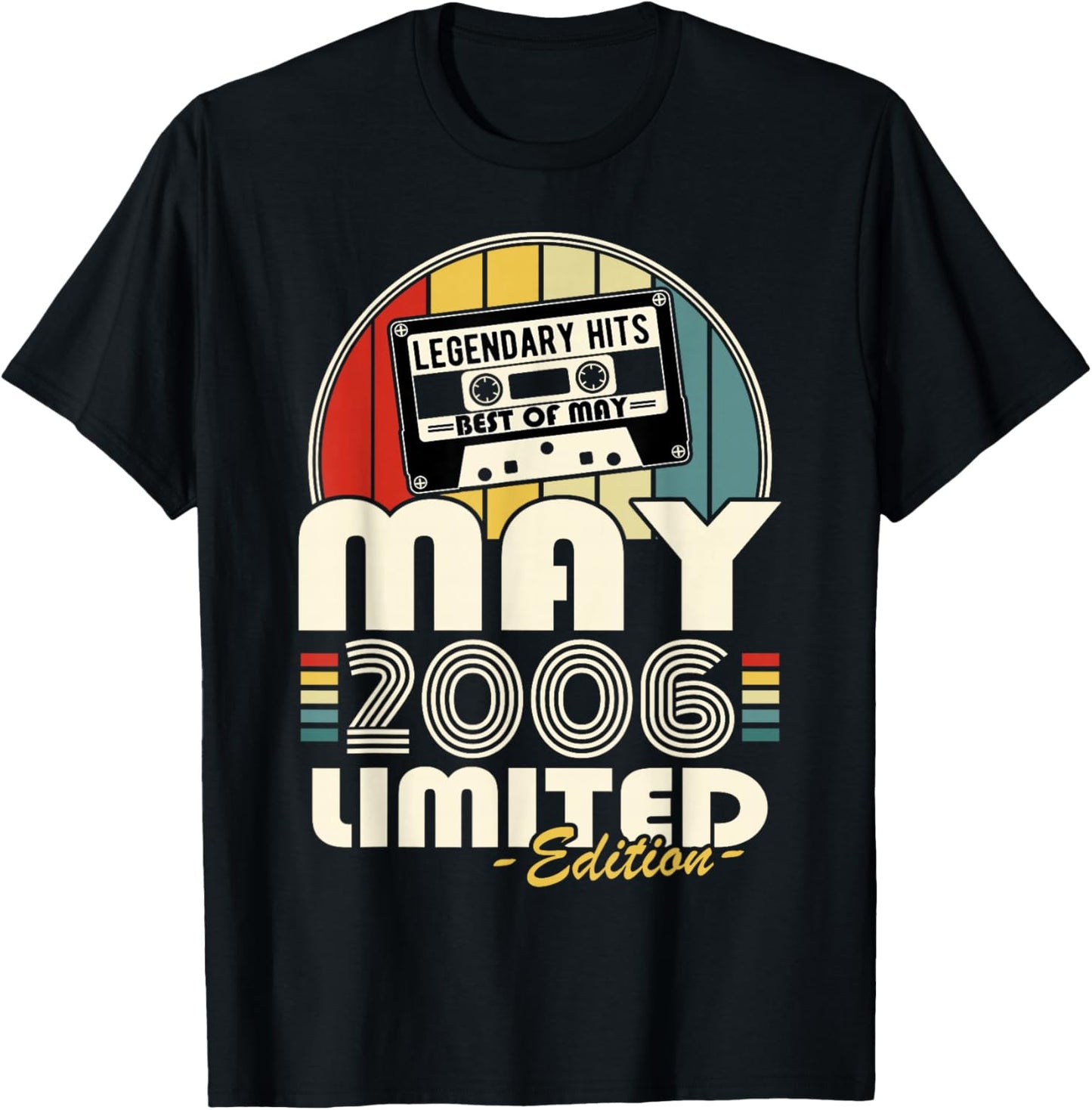 Vintage Anniversaire 20 Ans Née en Mai 2006 Garçons Filles T-Shirt - T-Shirt | Black