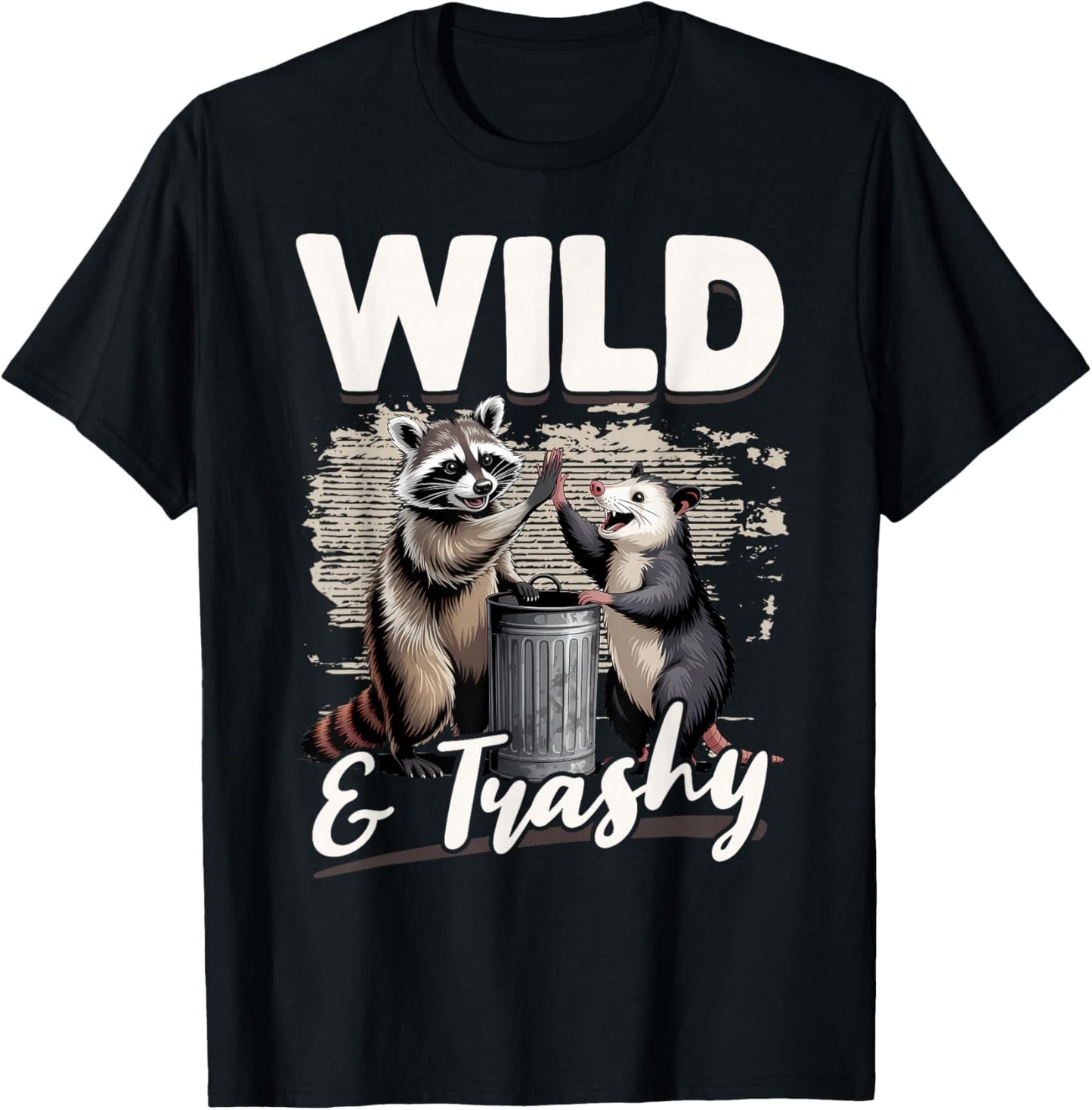 Funny Opossum and Raccoon T-Shirt - T-Shirt | Black