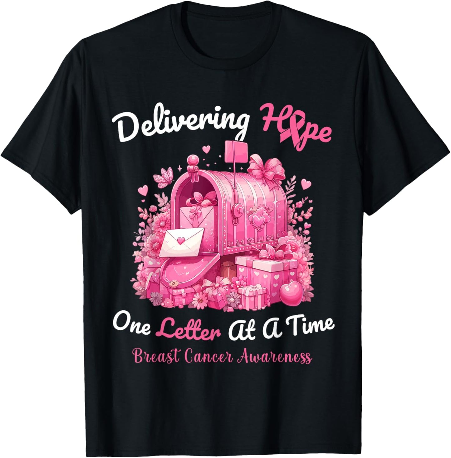 Postal Clerk Breast Cancer Awareness October We Wear Pink T-Shirt - T-Shirt | Black
