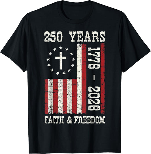 250th Anniversary USA 250 Year America Patriotic 4th of July T-Shirt - T-Shirt | Black