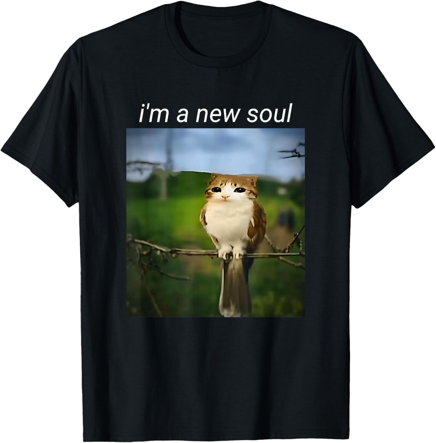 My Spirit Animal Funny Meowl Meme, Cat Owl Meme Brain Red T-Shirt - T-Shirt | Black
