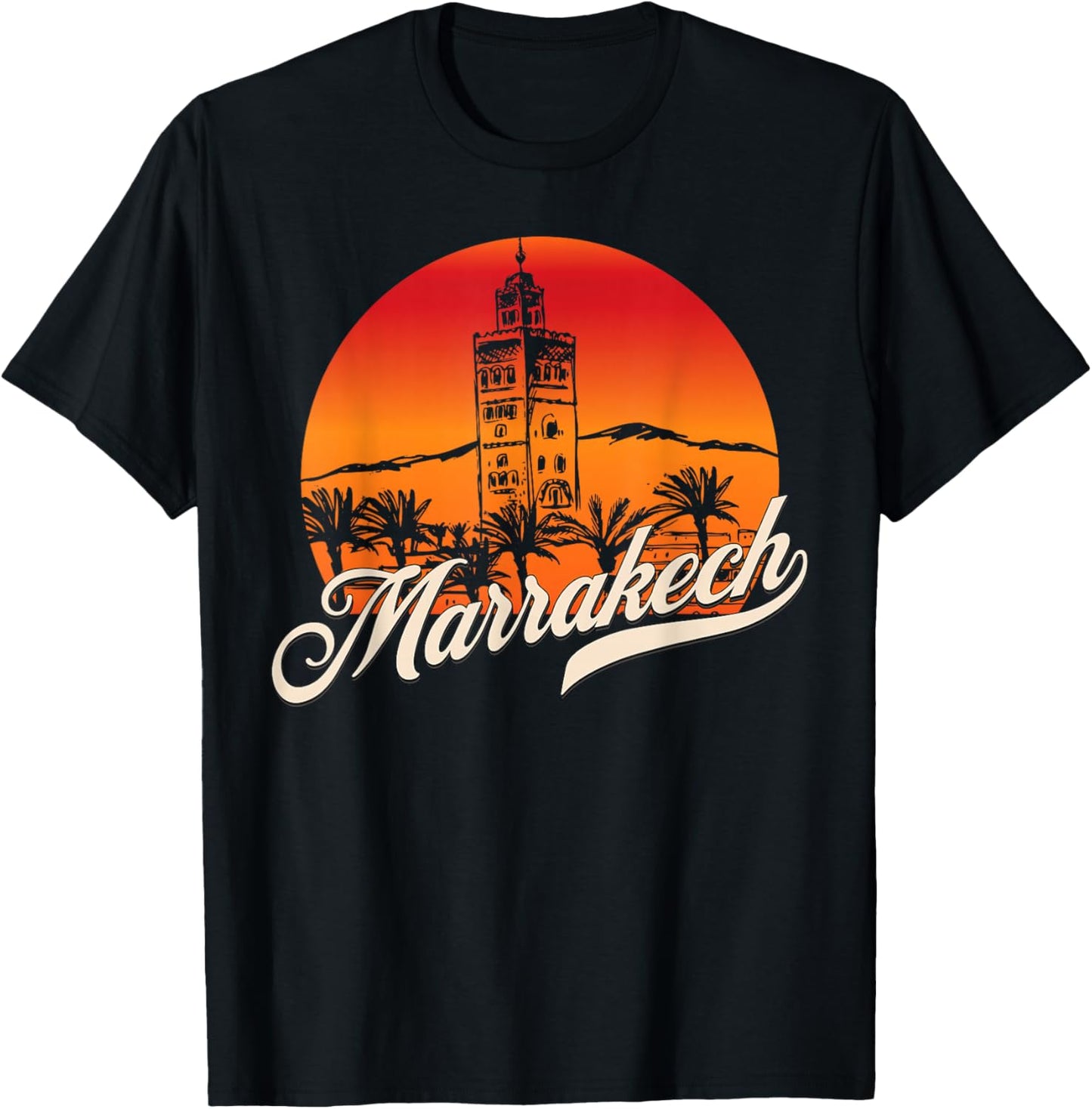 Marrakech Morocco Travel Marrakech Sunset T-Shirt - T-Shirt | Black