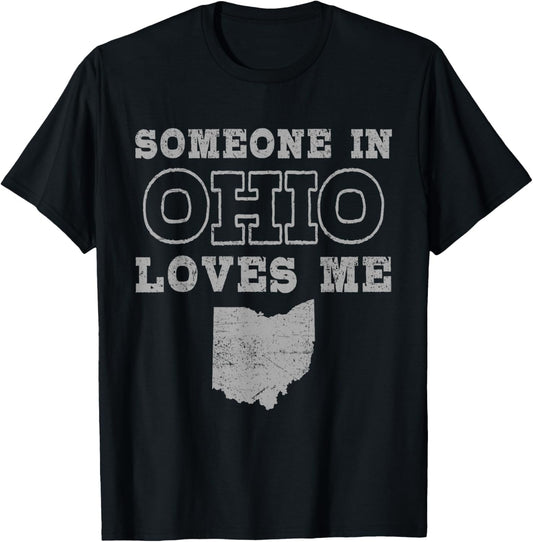 Someone In Ohio Loves Me Vintage US State T-Shirt - T-Shirt | Black