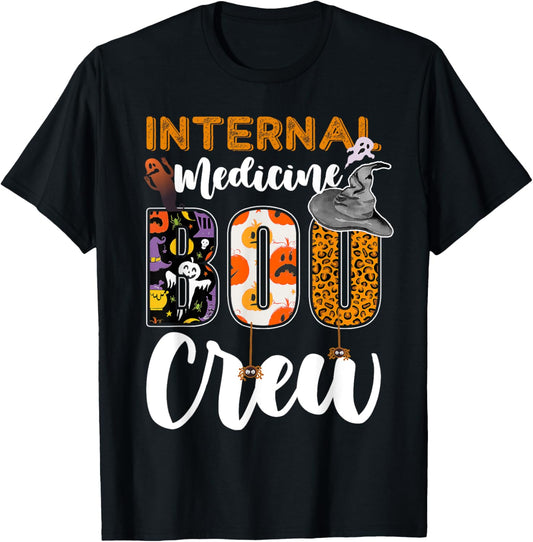 Internal Medicine Boo Crew Halloween Matching Internist T-Shirt - T-Shirt | Black