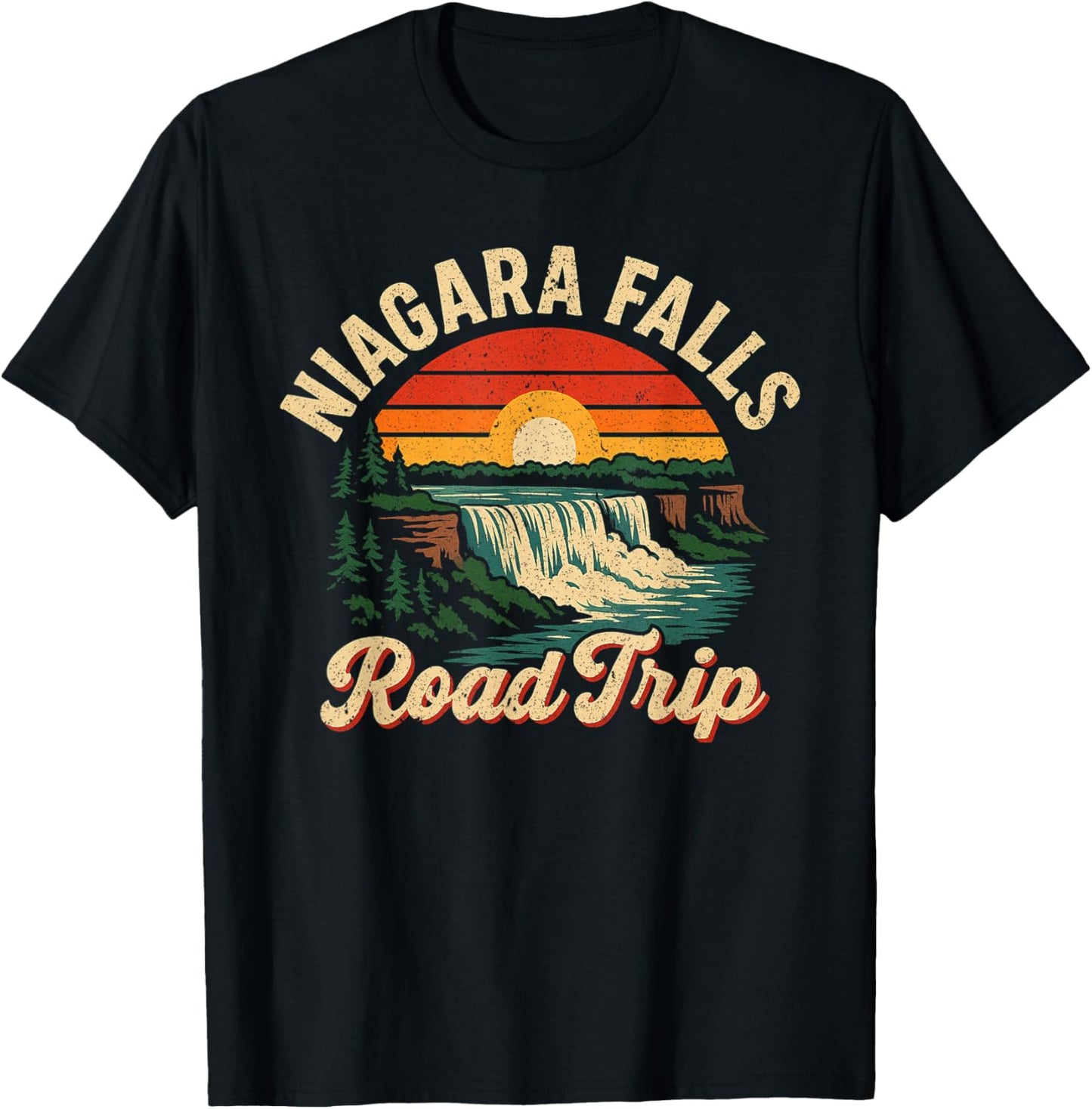 Niagara Falls Road Trip Summer Vacation Souvenir T-Shirt - T-Shirt | Black