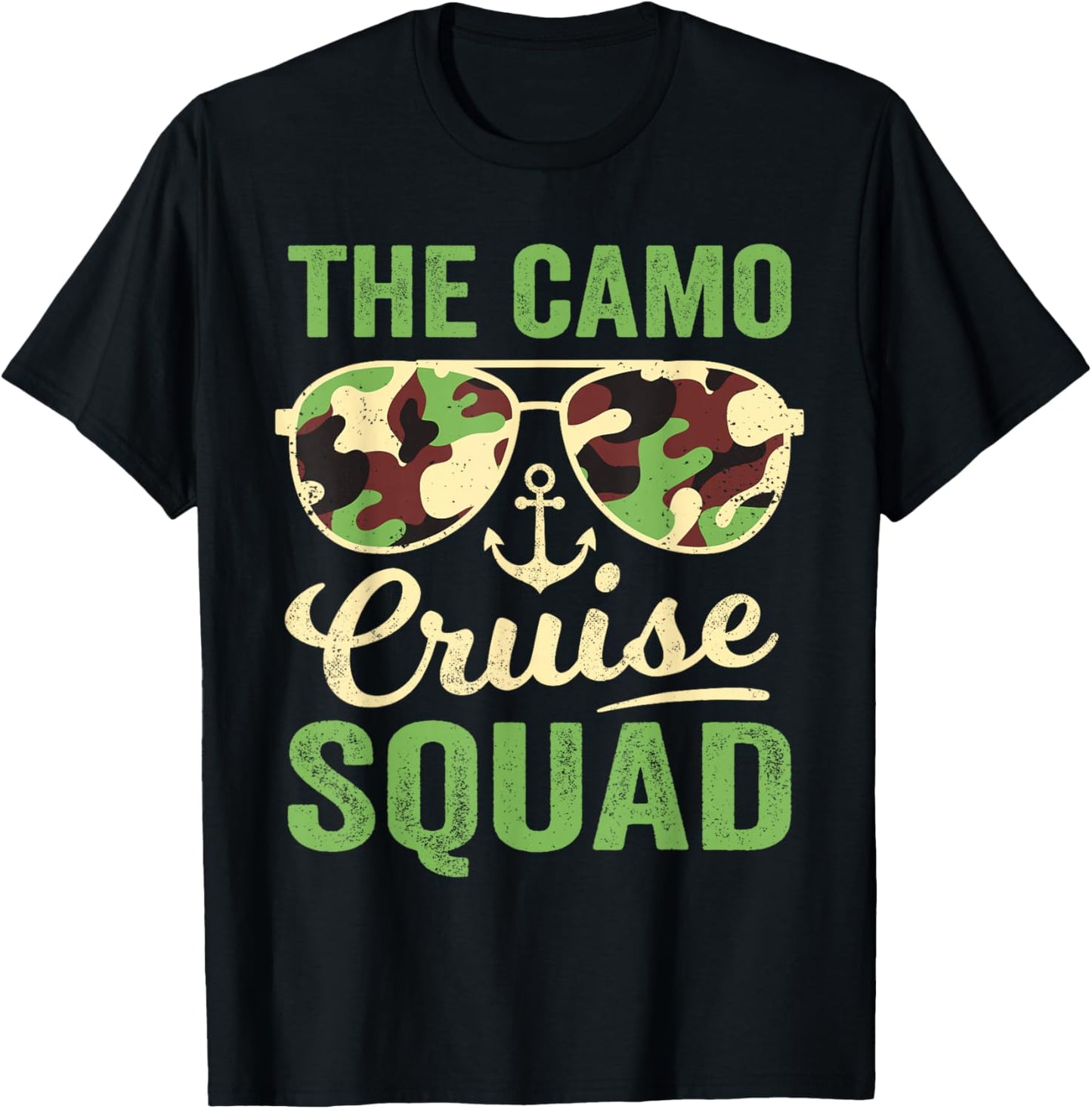 Camo Cruise Squad 2025 Retro Vintage Family Matching Camo T-Shirt - T-Shirt | Black