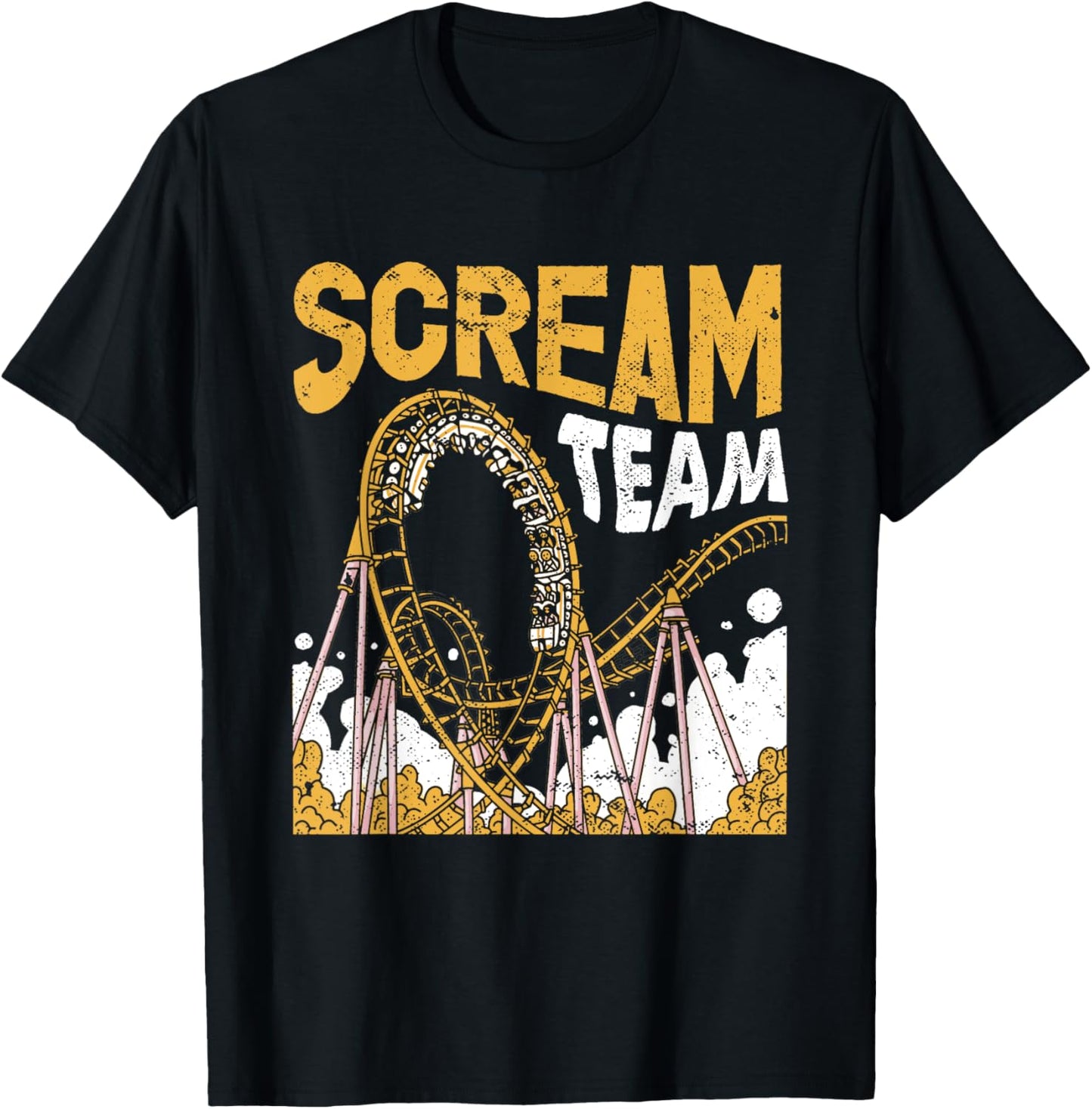 Scream Team Roller Coaster Excitement T-Shirt - T-Shirt | Black