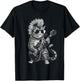 Cat Playing Electric Guitar Punk Rock Cat Rockstar T-Shirt - T-Shirt | Black