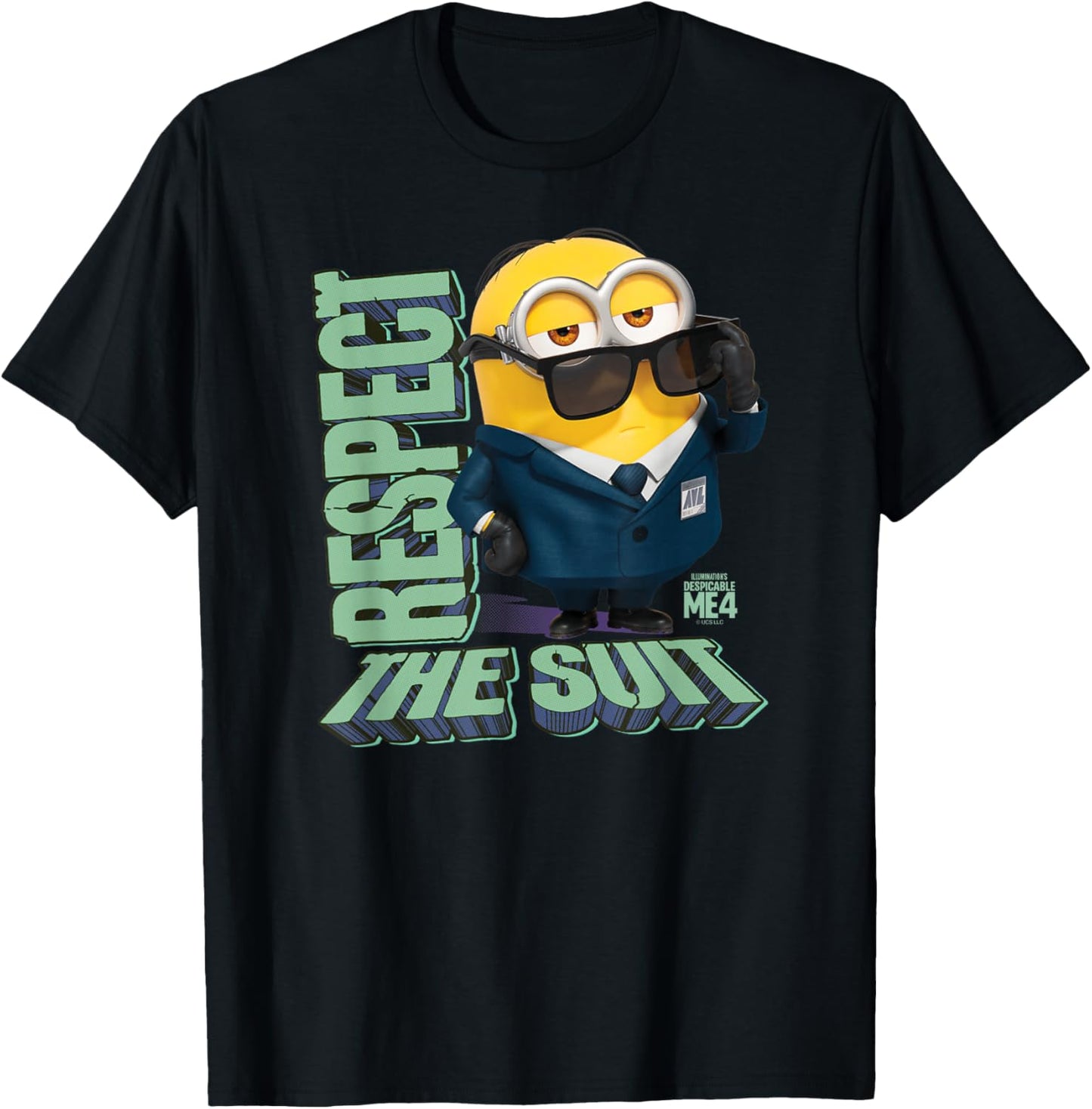 Minions Despicable Me 4 Respect The Suit T-Shirt - T-Shirt | Black