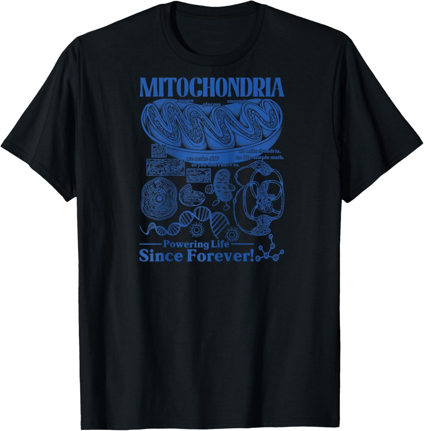 Mitochondria Vintage Science Biology Cell Diagram Geek Lab Raglan Baseball T-Shirt - T-Shirt | Black