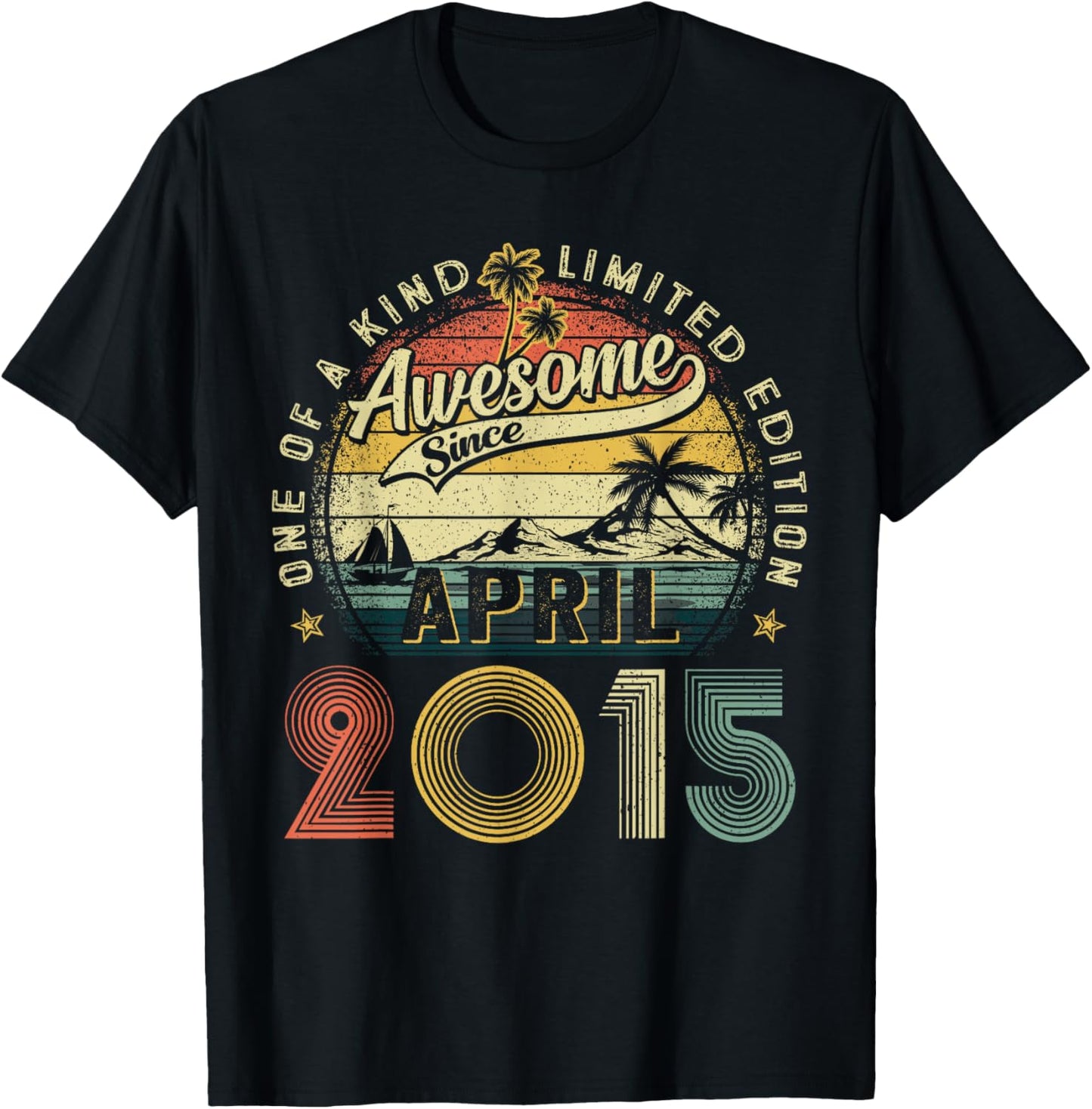 Awesome since April 2015 10th Birthday Boys Girl 10 Year Old T-Shirt - T-Shirt | Black