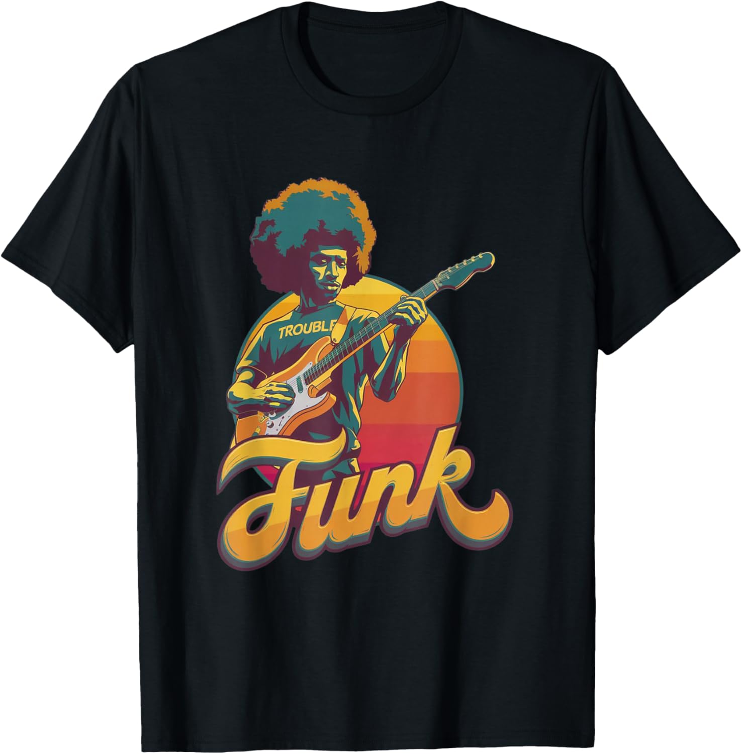 70s Retro Funk Afro Band Guitarist - Jazz Funk & Soul T-Shirt - T-Shirt | Black