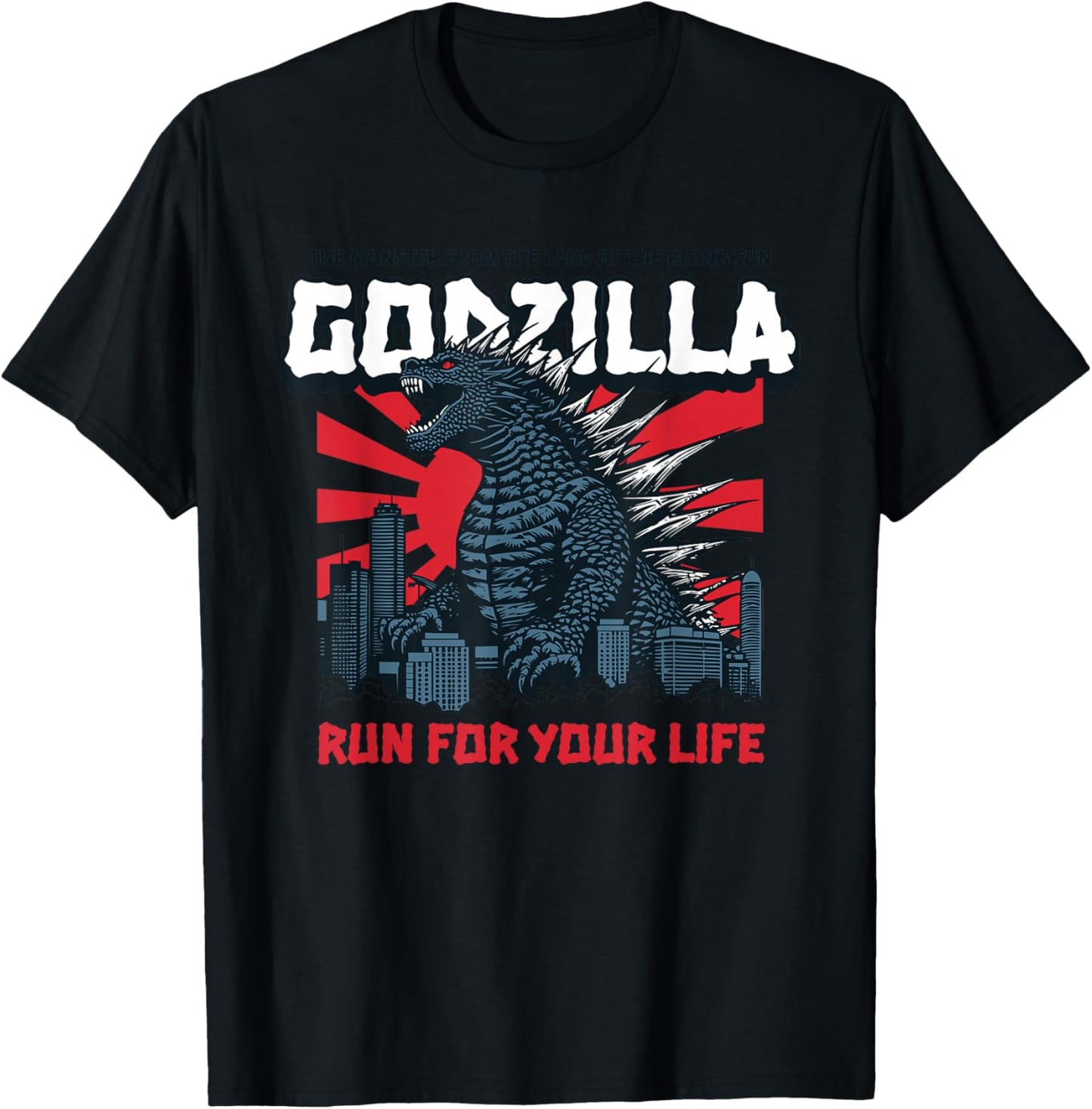 Monster - Godzilla Run for Your Life T-Shirt - T-Shirt | Black