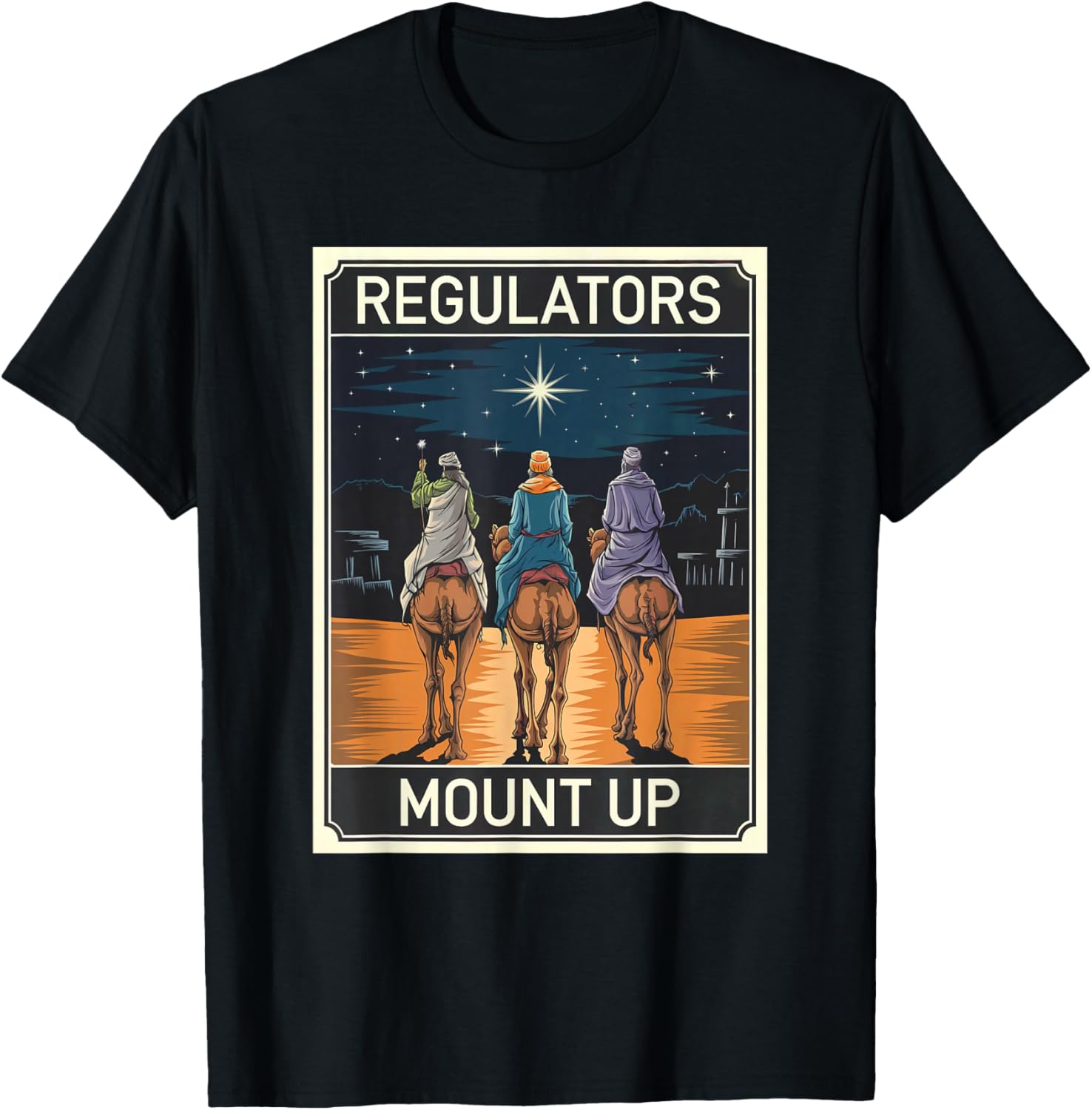 Regulator Mount Up Christmas Reindeer T-Shirt - T-Shirt | Black