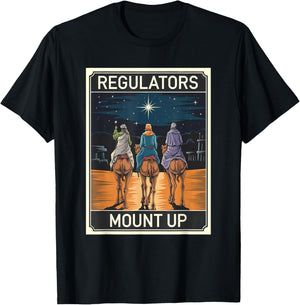 Regulator Mount Up Christmas Reindeer T-Shirt - T-Shirt | Black