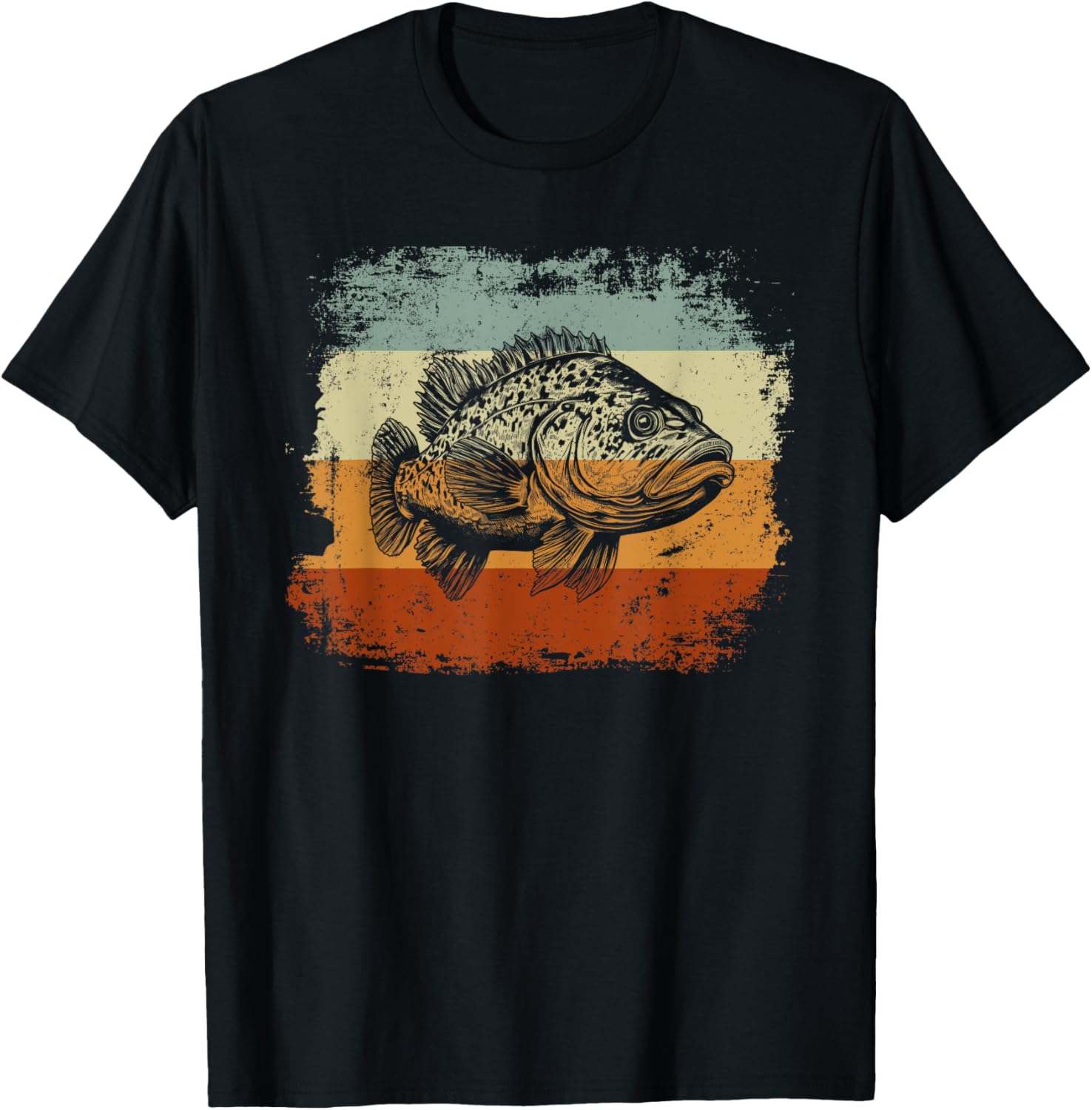 Retro Style Grouper Fish T-Shirt - T-Shirt | Black