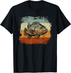 Retro Style Grouper Fish T-Shirt - T-Shirt | Black