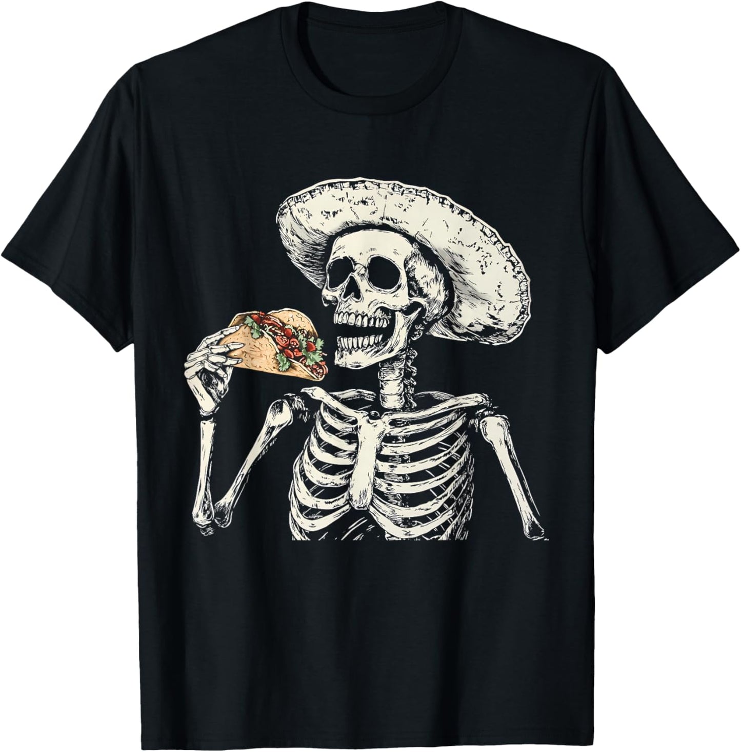 Mexican Skeleton Taco Lover T-Shirt - T-Shirt | Black