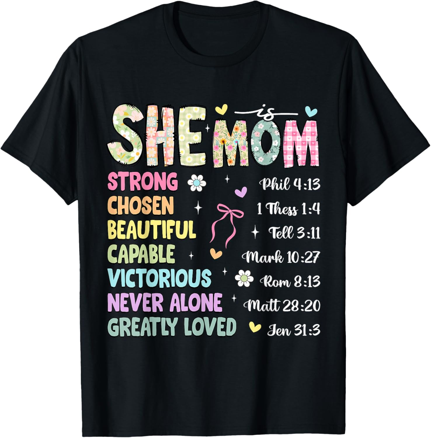 She Is Mom Christian Mother's Day Jesus Mama Religious Women T-Shirt - T-Shirt | Black