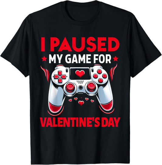 Valentines Day Gamer Valentines Day Gaming Men Boys Kids T-Shirt - T-Shirt | Black