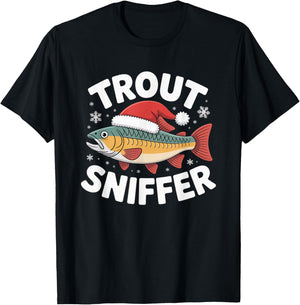 Funny Christmas Trout Sniffer Christmas Movie Trout Sniffer T-Shirt - T-Shirt | Black