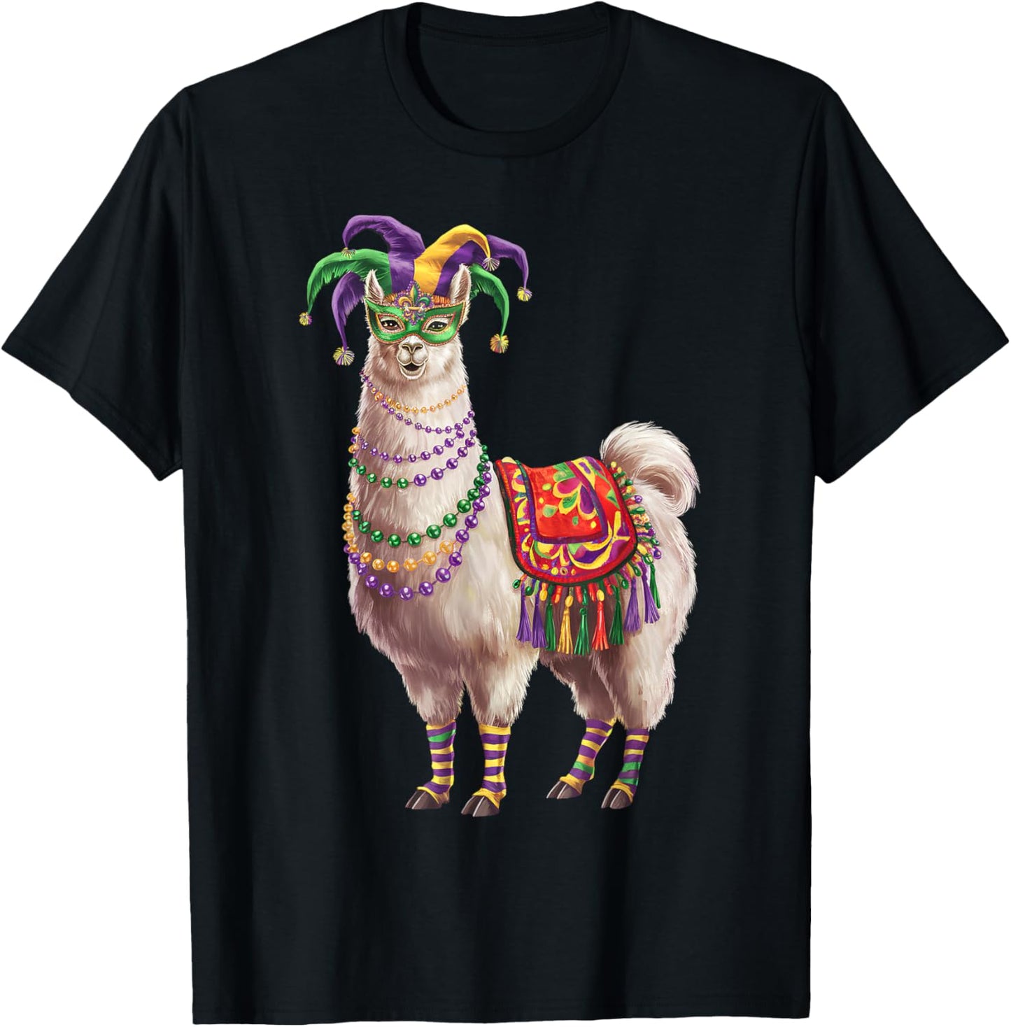 Mardi Gras Funny Llama No Probllama New Orleans Louisiana T-Shirt - T-Shirt | Black