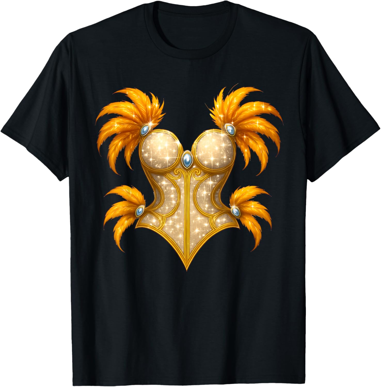 Showgirl Costume Illusion Glam Halloween Top T-Shirt - T-Shirt | Black