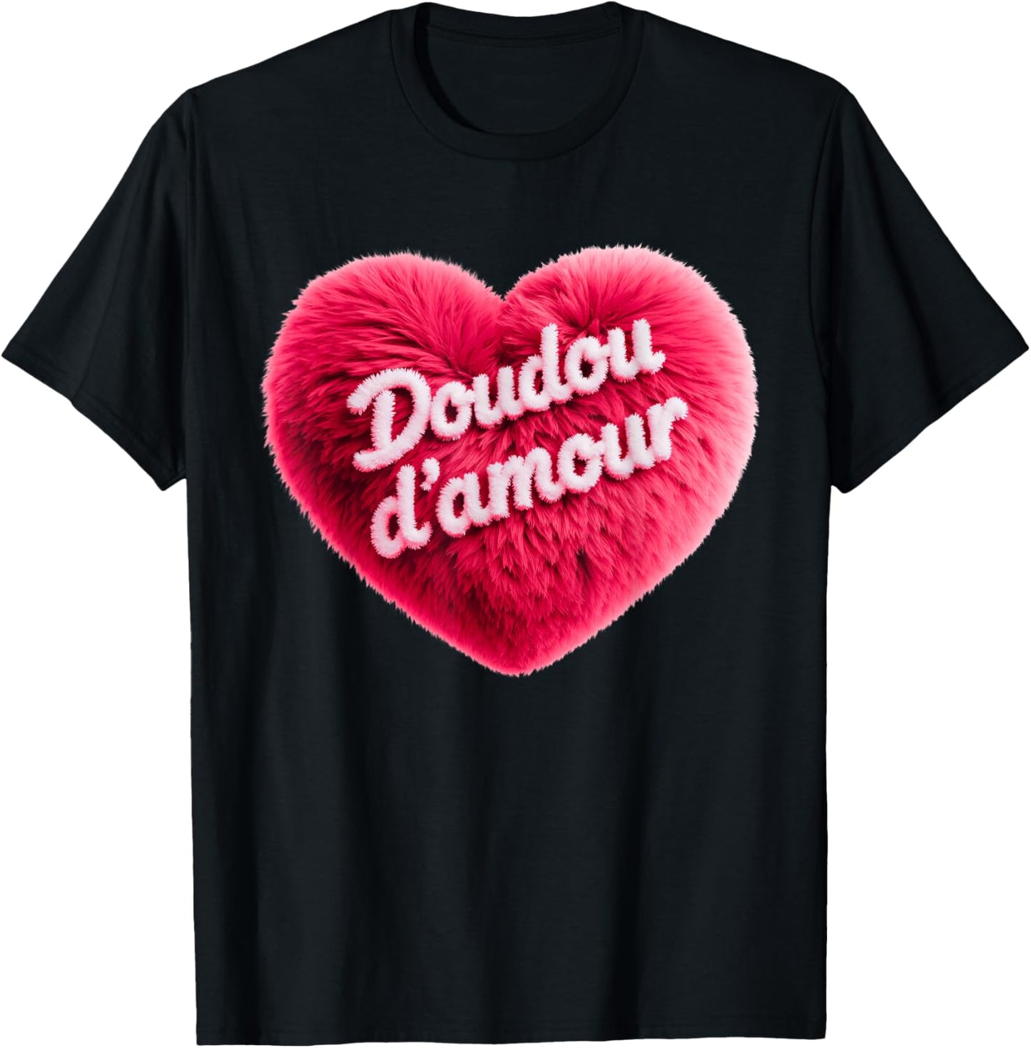 Doudou D'Amour Cute and Humorous Valentine's Day T-Shirt - T-Shirt | Black
