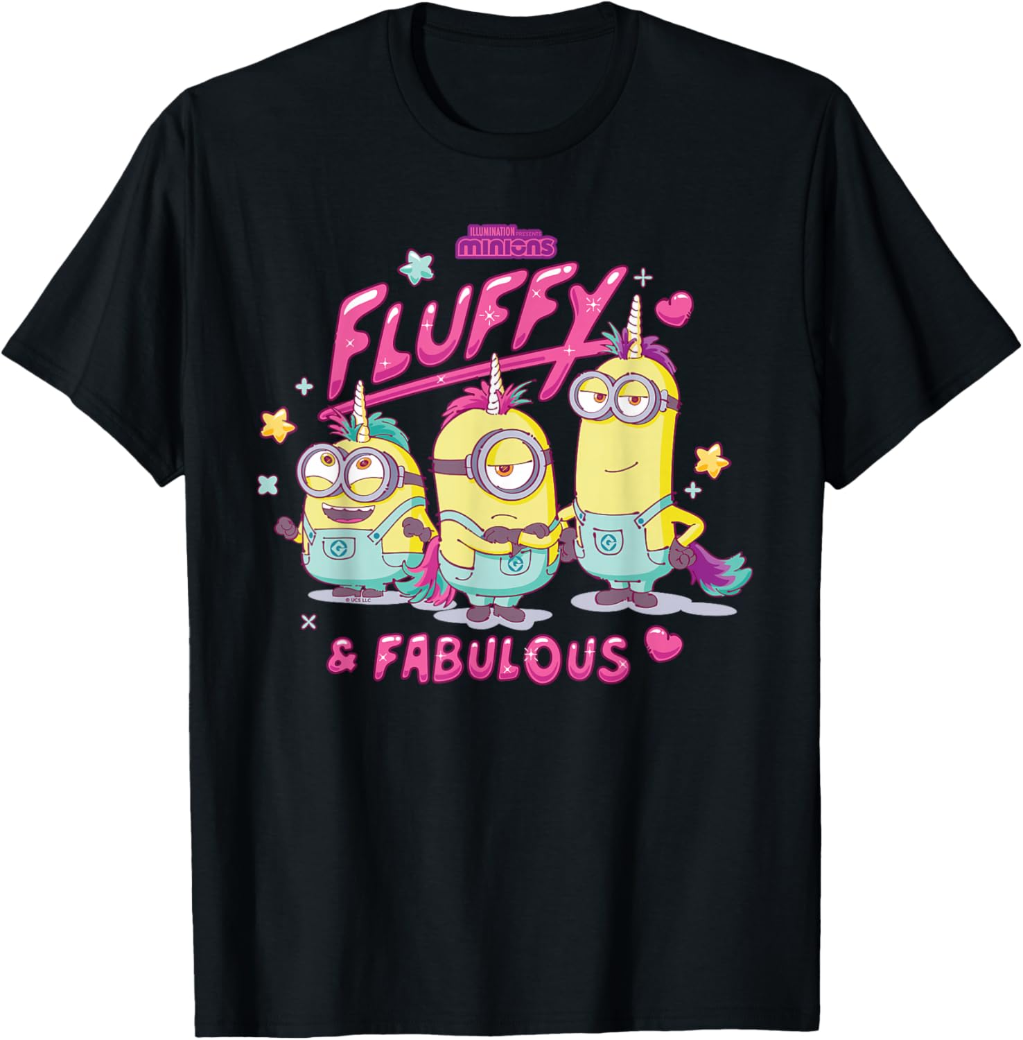 Minions Fluffy & Fabulous T-Shirt - T-Shirt | Black